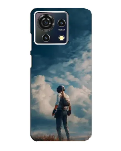 Чехол для ZTE Blade V50 Vita с картинкой «Герой PUBG на скале»