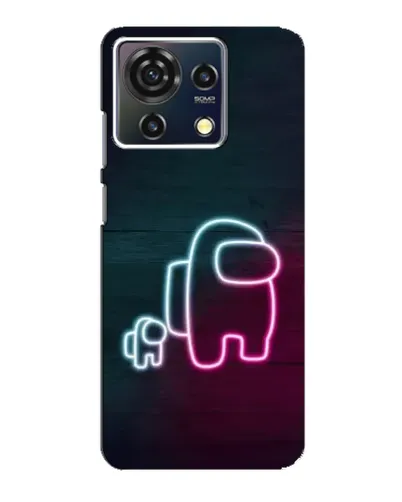 Чехол для ZTE Blade V50 Vita с картинкой «Among Us неон-арт»