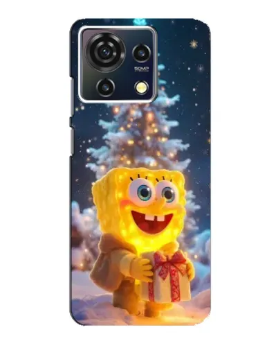 Чехол для ZTE Blade V50 Vita с картинкой «Рождественский Спанч Боб»