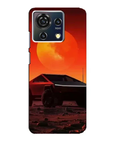 Чехол для ZTE Blade V50 Vita с картинкой «Cybertruck на Марсе»