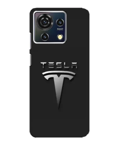 Чехол для ZTE Blade V50 Vita с картинкой «Стальной логотип Tesla»