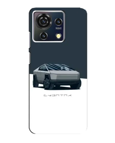 Чехол для ZTE Blade V50 Vita с картинкой «Серебристый Cybertruck Tesla»