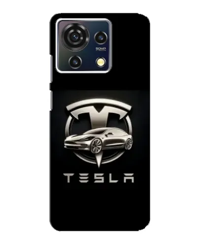 Чехол для ZTE Blade V50 Vita с картинкой «Tesla — серебристое авто»