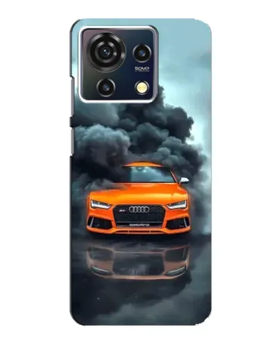 Чехол для ZTE Blade V50 Vita с картинкой «Audi в облаках дыма»