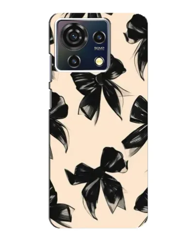 Чехол для ZTE Blade V50 Vita с картинкой «Паттерн черные банты»