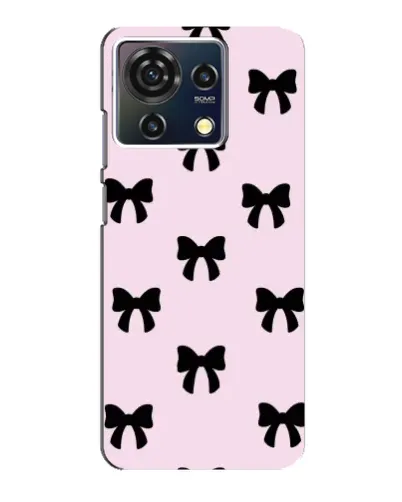 Чехол для ZTE Blade V50 Vita с картинкой «Черные банты Coquette»