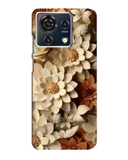 Чехол для ZTE Blade V50 Vita с картинкой «Бежевый флористический декор»