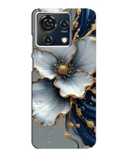 Чехол для ZTE Blade V50 Vita с картинкой «Белый цветок и золотой флюид»