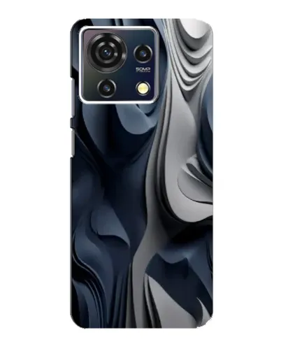 Чехол для ZTE Blade V50 Vita с картинкой «Объемные синие складки»