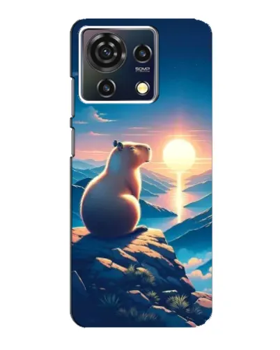 Чехол для ZTE Blade V50 Vita с картинкой «Закат солнца с капибарой» Чехол для ZTE Blade V50 Vita с картинкой «Закат солнца с капибарой»
