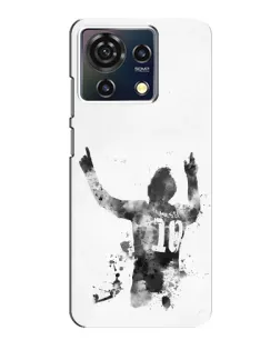 Чехол для ZTE Blade V50 Vita с картинкой «Черно-белый силуэт Месси»