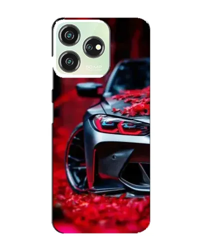 Чехол для ZTE Blade V50 с картинкой «Спортивная BMW и цветы»