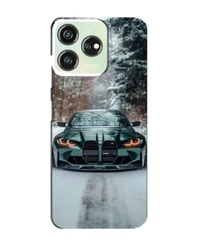 Чехол для ZTE Blade V50 с картинкой «BMW в зимнем лесу»