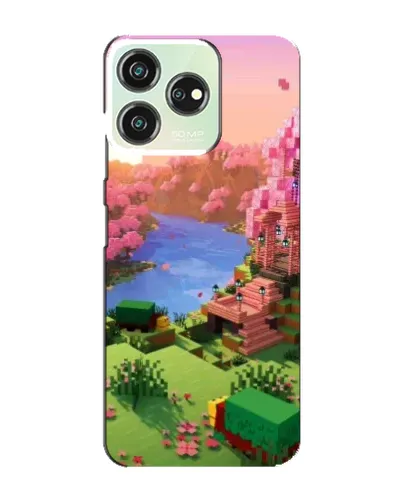 Чехол для ZTE Blade V50 с картинкой «Розовое дерево Minecraft»