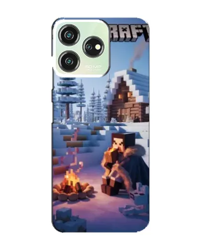 Чехол для ZTE Blade V50 с картинкой «Зимний Minecraft»