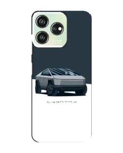 Чехол для ZTE Blade V50 с картинкой «Серебристый Cybertruck Tesla»