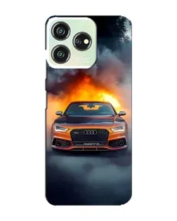 Чехол для ZTE Blade V50 с картинкой «Audi в огненном дыму»