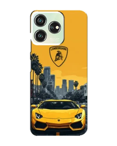 Чехол для ZTE Blade V50 с картинкой «Желтый Lamborghini город»