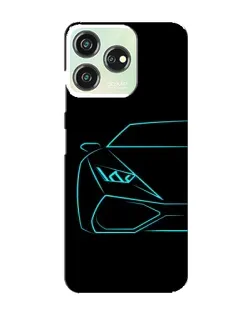 Чехол для ZTE Blade V50 с картинкой «Голубой силуэт Lamborghini»