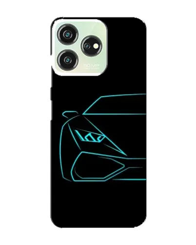 Чехол для ZTE Blade V50 с картинкой «Голубой силуэт Lamborghini»