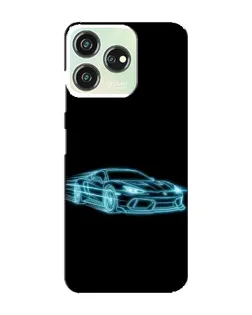 Чехол для ZTE Blade V50 с картинкой «Неоновый контур Lamborghini»