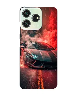Чехол для ZTE Blade V50 с картинкой «Lamborghini красный дым»