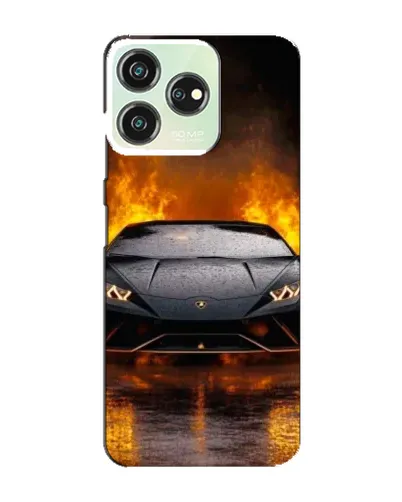 Чехол для ZTE Blade V50 с картинкой «Lamborghini в огне»