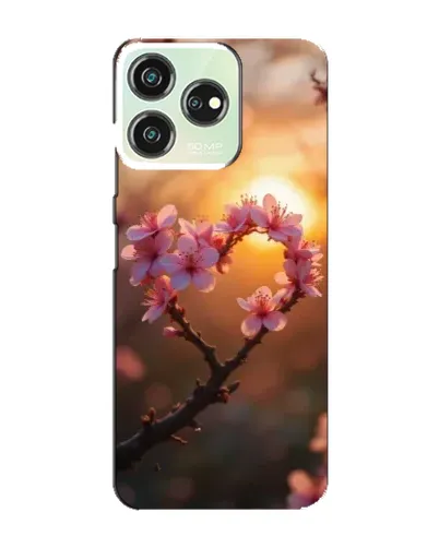 Чехол для ZTE Blade V50 с картинкой «Розовый цвет сердце на фоне заката» Чехол для ZTE Blade V50 с картинкой «Розовый цвет сердце на фоне заката»