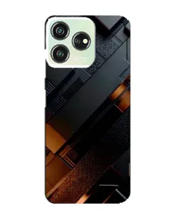 Чехол для ZTE Blade V50 с картинкой «Черные геометрические блоки»