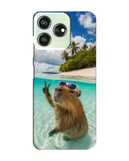 Чохол для ZTE Blade V50 з картинкою «Капібара на морі»