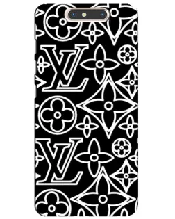 Чехол для ZTE Blade V8 с картинкой «Черно-белый узор LV»