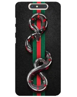 Чехол для ZTE Blade V8 с картинкой «Gucci — змея на полосе»