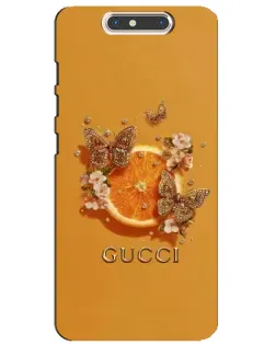 Чехол для ZTE Blade V8 с картинкой «Gucci — золотые бабочки»