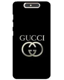 Чехол для ZTE Blade V8 с картинкой «Gucci — золото на черном»