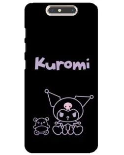 Чехол для ZTE Blade V8 с картинкой «Kuromi — черный минимализм»