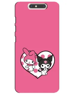 Чехол для ZTE Blade V8 с картинкой «Kuromi и My Melody»