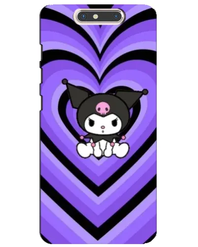 Чехол для ZTE Blade V8 с картинкой «Kuromi и фиолетовые сердца»