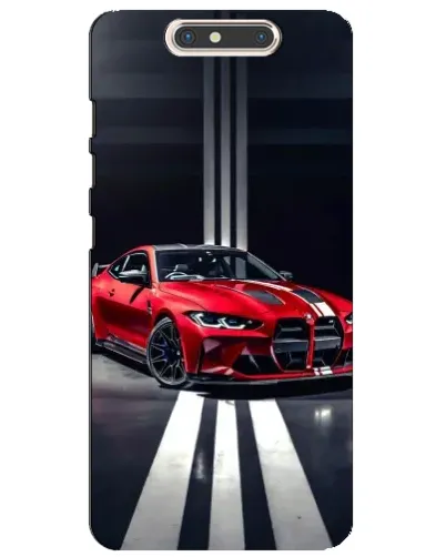 Чехол для ZTE Blade V8 с картинкой «Красная BMW на дороге»