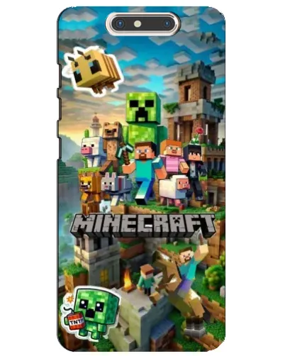 Чехол для ZTE Blade V8 с картинкой «Замок Minecraft»