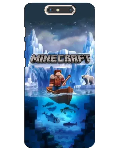 Чехол для ZTE Blade V8 с картинкой «Minecraft ледяной мир»