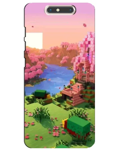 Чехол для ZTE Blade V8 с картинкой «Розовое дерево Minecraft»