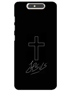 Чехол для ZTE Blade V8 с картинкой «Графический крест Jesus»