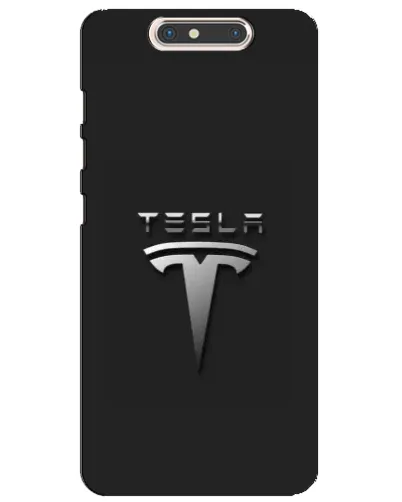 Чехол для ZTE Blade V8 с картинкой «Стальной логотип Tesla»