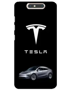Чехол для ZTE Blade V8 с картинкой «Tesla Model Y»