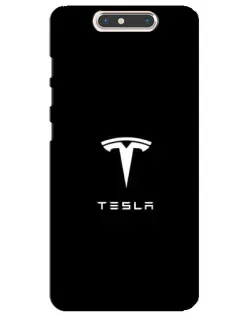 Чехол для ZTE Blade V8 с картинкой «Tesla White Logo»