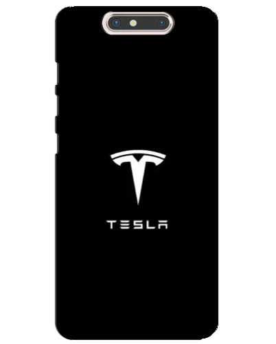 Чехол для ZTE Blade V8 с картинкой «Tesla White Logo»