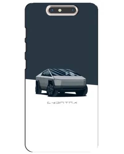 Чехол для ZTE Blade V8 с картинкой «Серебристый Cybertruck Tesla»