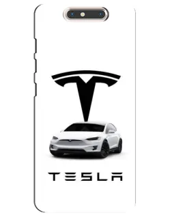 Чехол для ZTE Blade V8 с картинкой «Tesla White Style»
