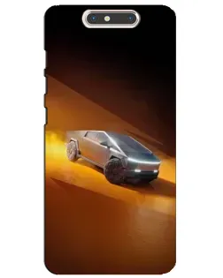 Чехол для ZTE Blade V8 с картинкой «Cybertruck в пустыне»