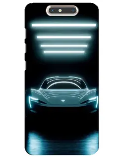 Чехол для ZTE Blade V8 с картинкой «Tesla в неоне»